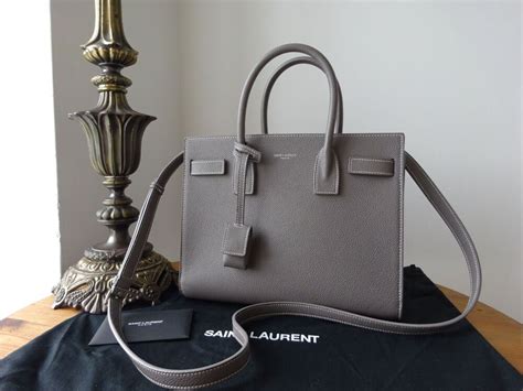 ysl baby sac de jour tote grey 1220613|SAC DE JOUR IN SUPPLE GRAINED LEATHER .